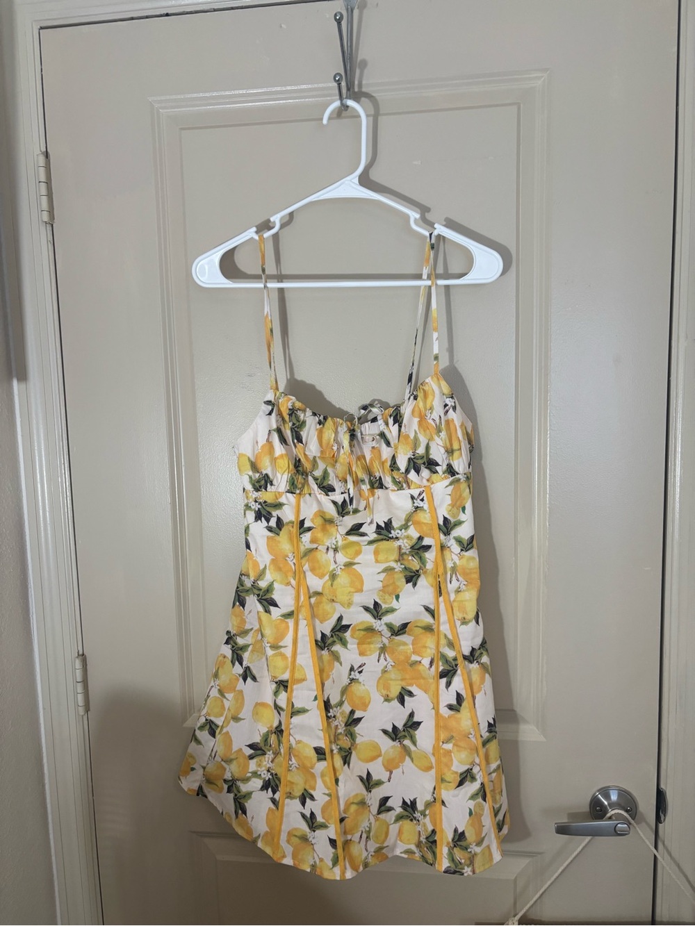 Yellow Lemon Print Mini Dress - Women